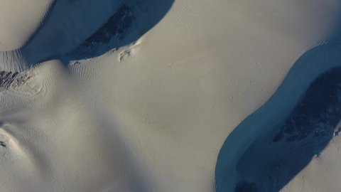 white sand dunes aerial view panorama landscape in baja california mexico