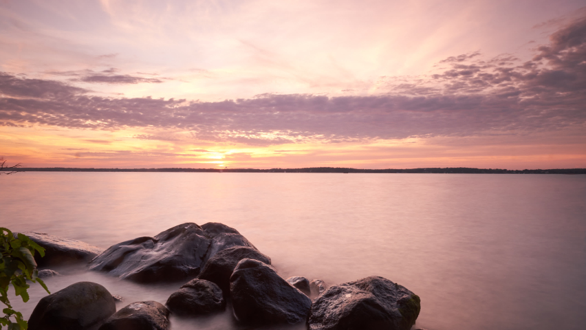Timelapse of a colorful sunset over Lake Mendota, Madison Wisconsin.