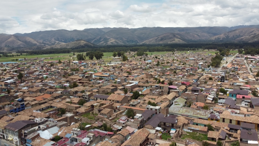 Aerial view of the city of Jauja located in the department of Junin in Peru