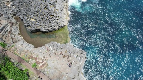 Angel's billabong beach is a minute of swimming with beach view in Nusa Penida, Bali, Indonesia.