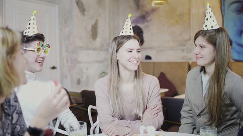 Birthday girl delighted with birthday celebration with best friends