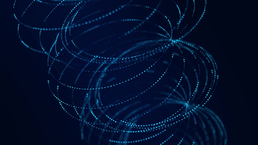 Network connection structure. Abstract twisted form with dots and lines. Technology grid background. Flow of particles. 3D rendering. Royalty-Free Stock Footage #1087024400