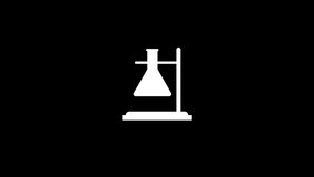 Glitch beaker in the laboratory icon on black background. technique for conducting experiments. Creative 4k footage for your video project. - Powered by Shutterstock - Get 15% off with code: PIKWIZARD15