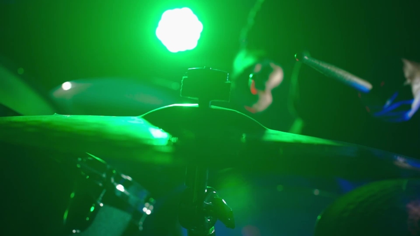 Drummer playing drums in the club | Shutterstock HD Video #1087030961