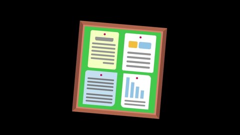 Notice Board icon animation with black png background. Banking icon animation.  More elements in our portfolio.