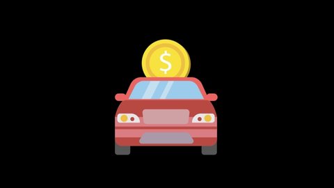 Car Loan icon animation with black png background. Banking icon animation.  More elements in our portfolio.