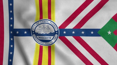 Flag of Tampa city, city of United States of America