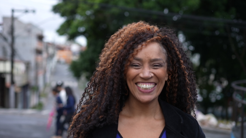 Portrait of a smiling Brazilian latin woman closeup face in 40s | Shutterstock HD Video #1087041866