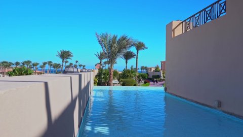 Cleopatra Luxury Resort Makadi hotel in Hurghada resort. View of the pool and grounds: Egypt, Hurghada - 3 December, 2021