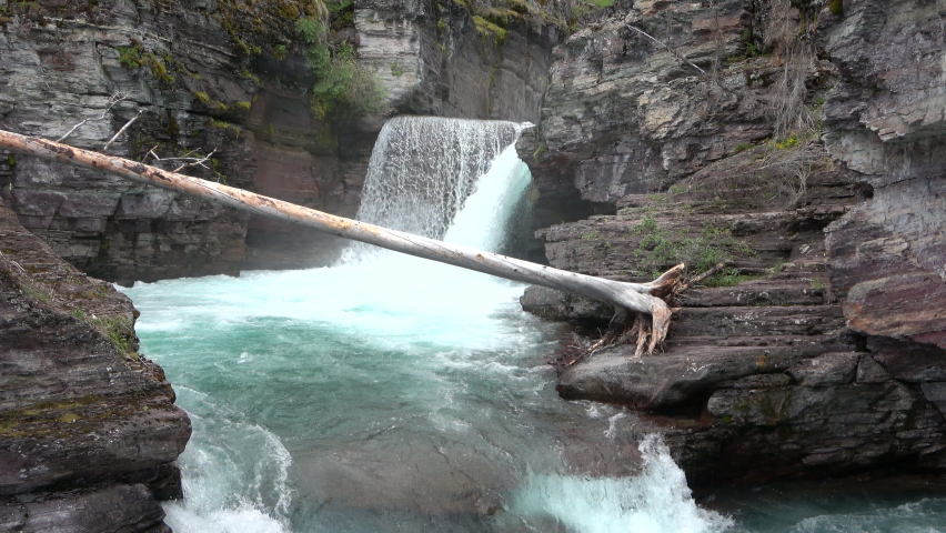 The Virginia Falls in the Glacier National Park, Colorado
