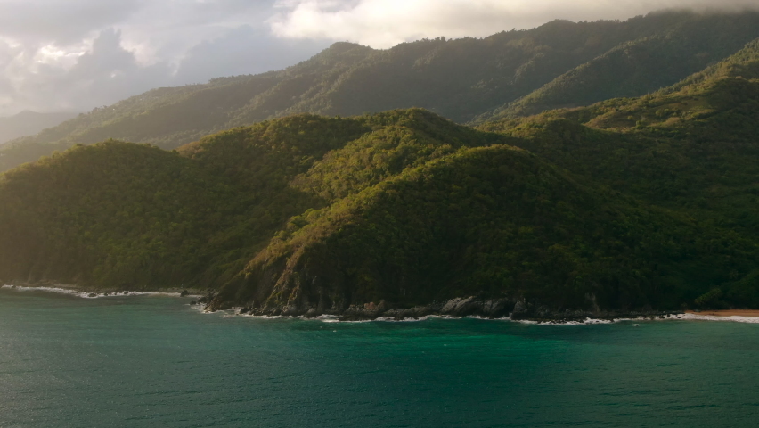 Cinematic coastland in Puerto Rico