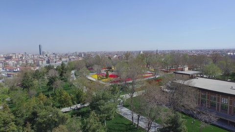 Konya city center victory square aerial shot