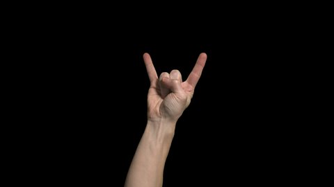 Hand Shaking The Rock And Roll Symbol (wide)