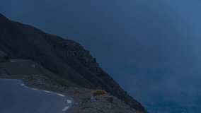 A Lost Road in the French Alps Mountains at End of Cloudy Day
