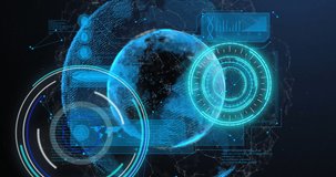 Animation of data processing on screens over glowing planet earth. global data processing and digital interface concept digitally generated video. - Powered by Shutterstock - Get 15% off with code: PIKWIZARD15