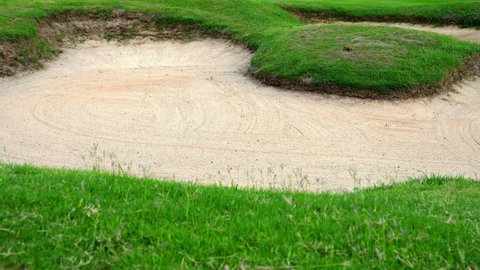 Beautiful background video of golf course sandpit.