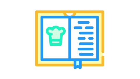 cook book color icon animation