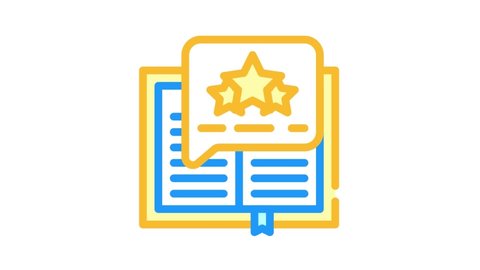 feedback review book color icon animation