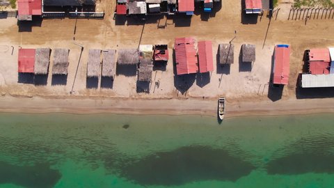 Aestethic vide of beach settlement La Guajira beach, Colombia