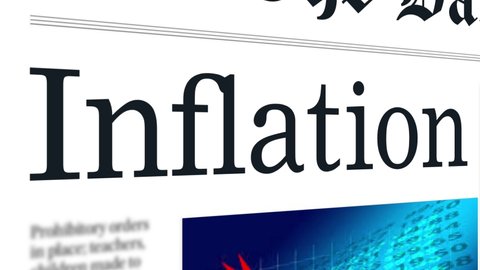 New York City, USA - May 1 2021: Inflation headline printing on economy and business newspapers concept. 