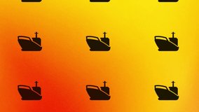rotating ship icon animation on orange and yellow