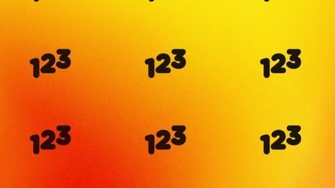 spinning 123 numbers icon animation on orange and yellow