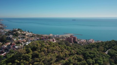 Aerial 4K video from drone to of Malaga and the new residential areas of Malaga.Spain,Costa del sol, Andalusia (Series
