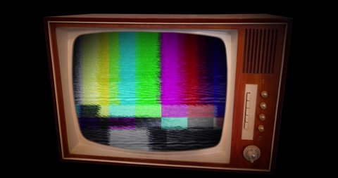 Old Retro TV - Distorted Television bars signal. Error on the test signal