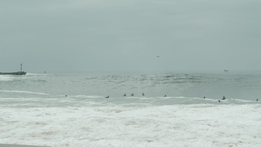 Surfer Wiping Out At The Wedge 