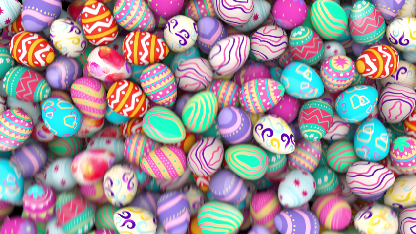 Easter Egg Transition with luma matte. 3D rendering. This work is transition of egg with luma matte you can place on footage or background. Royalty-Free Stock Footage #1087123880