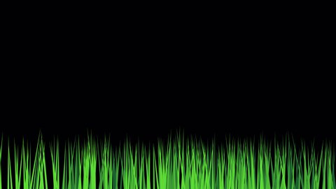 Grass foreground animation with alpha channel.Nature green grass motion graphic.