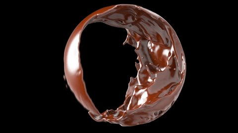 Liquid Coffee,Chocolate Splash In Sphere Shape 4K