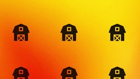 rotating barn icon animation on orange and yellow