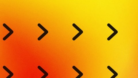 animation of black arrowhead icon rotating on orange and yellow