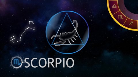 Scorpio Zodiac Sign Title Animation. An animation for Astrology videos Tarrot card videos and horoscope prediction videos.