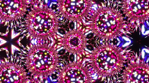 Vj Loop Purple Neon kaleidoscope. Seamless animation.