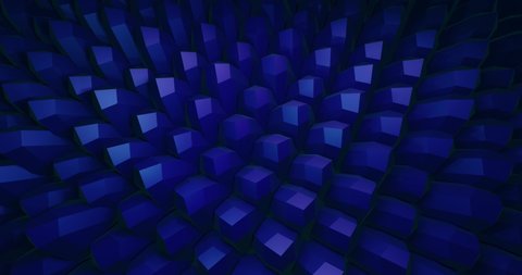A beautiful abstract 3d background animation of undulating 3d elements. Dark futuristic animation.