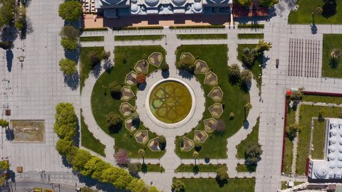 Stunning aerial shot of Sultan Ahmet Square during the lockdown 