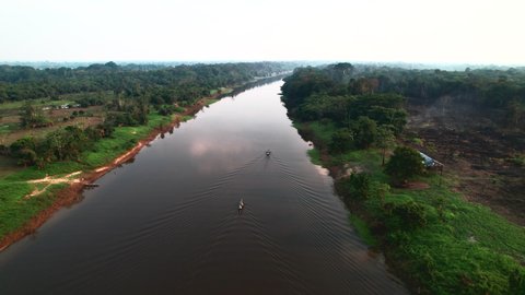 Large space of the Amazon river. High quality 4k footage