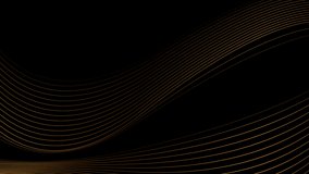 Golden wavy lines abstract minimal elegant motion background. Seamless looping. Video animation Ultra HD 4K 3840x2160