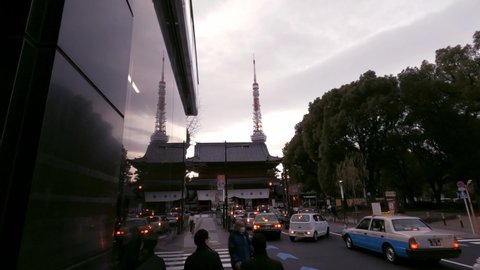 Tokyo, Japan-03 February, 2020: Traditional Zojoji temple with Tokyo tower background. Asian religion Buddhism temple is one of the best tourist attractions. Travel in Asia concept