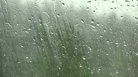Raining, Rain Drops on Window, Summer Torrential Rain, Hailstone Stormy, Bad Depressed Weather Rainy Day, Hail Ice Storm on Glass