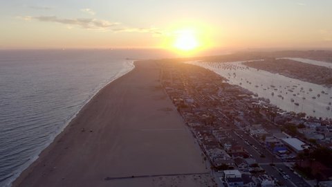 
Rising over Newport Beach California at Sunset