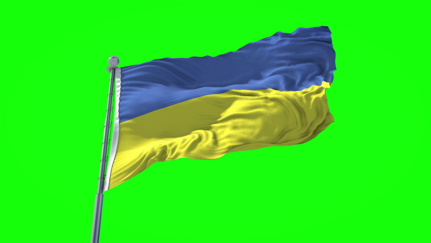 Ukraine Flag Waving Slow Motion on the green background perfect for easy keying. Ukraine  Flag flies. National Day Celebration Democracy independence and election day. Patriotic symbol of Ukraine Royalty-Free Stock Footage #1087224560
