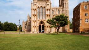 Establishing shot of Ely Cathedral, Cambridgeshire, England UK, dating back to 672, combining Anglo-Saxon and Norman architecture
 - Powered by Shutterstock - Get 15% off with code: PIKWIZARD15