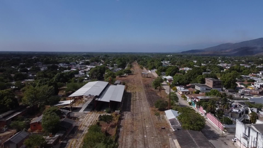Old train station with several rails