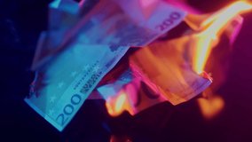 Burning euro cash banknotes. Concept of financial crisis and lockdown or inflation - Powered by Shutterstock - Get 15% off with code: PIKWIZARD15