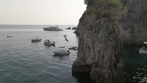 Cliff Jumping in slow motion