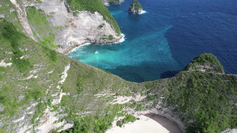 Kelingking Beach Nusa Penida beautiful seascape in the world. Bali Island