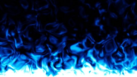 Blue fire background. Flames backdrop. Burning gas in slow motion.